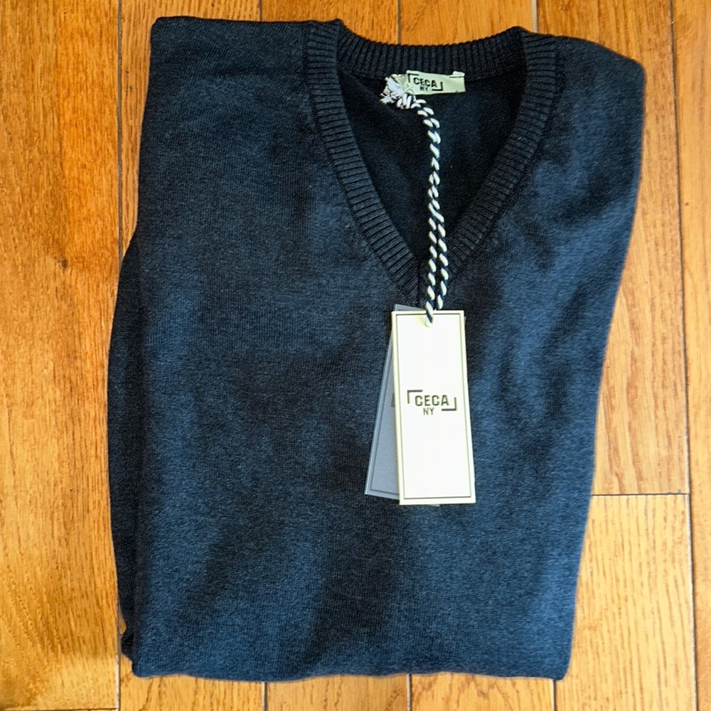 NWT V-Neck Sweater Charcoal For Men size L